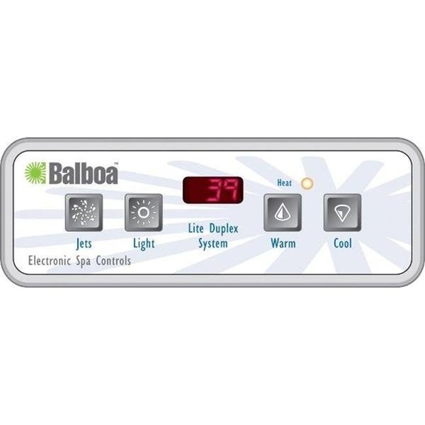 Balboa Balboa 11448 Duplex 4-Button Spa Side Overlay for 54130 - Temperature Control; Light; Jets; Blower 11448